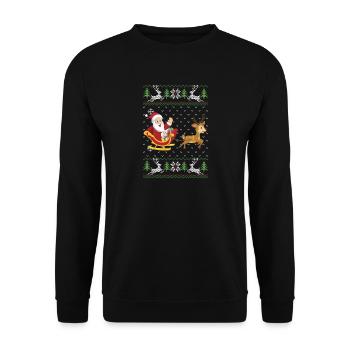 UGLY CHRISTMAS SANTA COMING - Sweat-shirt Unisexe - noir - Devant - Alina (178cm) & Michal (187cm)