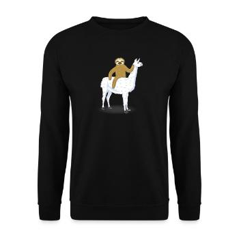 Paresseux lama paresseux lama alpaga lama - Sweat-shirt Unisexe - noir - Devant - Alina (178cm) & Michal (187cm)