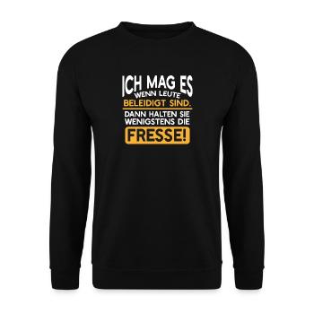 I like people offended face hold gift - Unisex Sweatshirt - black - Front - Alina (178cm) & Michal (187cm)