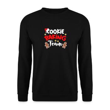 cookie baking team shiteFunny Christmas T-Shir - Unisex Sweatshirt - black - Front - Alina (178cm) & Michal (187cm)