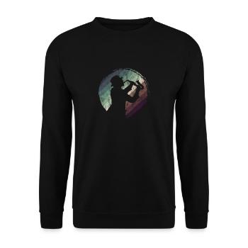 Saxofon Jazz Swing Klassik Musiker Ska Punk Rock - Unisex Pullover - Schwarz - Vorne - Alina (178cm) & Michal (187cm)