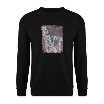 Saxophone Jazz Swing Classique Retro Ska Punk Rock - Sweat-shirt Unisexe - noir - Devant - Alina (178cm) & Michal (187cm)