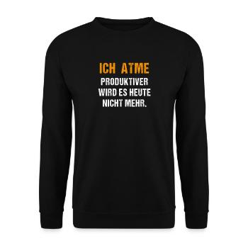 Je respire des paroles drôles - Sweat-shirt Unisexe - noir - Devant - Alina (178cm) & Michal (187cm)