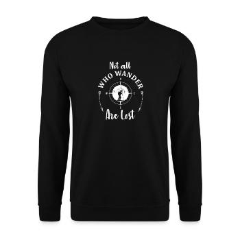 not all hiking camping outdoor hiking hiking - Unisex Sweatshirt - black - Front - Alina (178cm) & Michal (187cm)