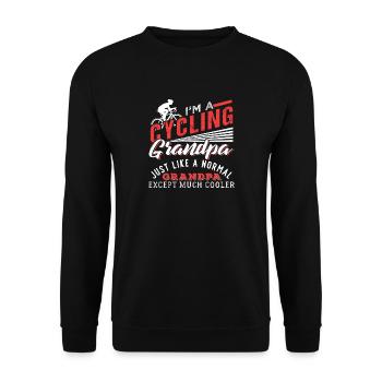 Cool Cycling Grandpa - Unisex Sweatshirt - black - Front - Alina (178cm) & Michal (187cm)