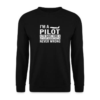 pilot - Unisex Sweatshirt - black - Front - Alina (178cm) & Michal (187cm)