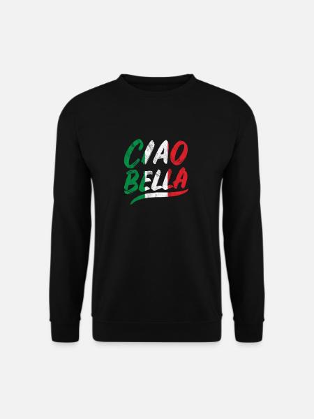 ciao bella italienische Flagge Fußball Geschenk - Unisex Pullover - Schwarz
