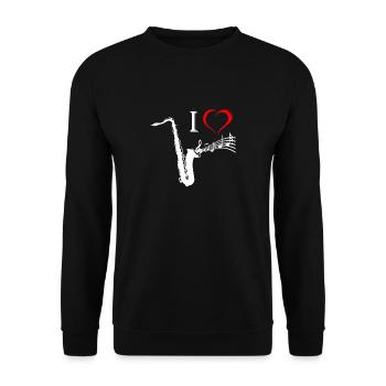 Saxophon - Unisex Pullover - Schwarz - Vorne - Alina (178cm) & Michal (187cm)