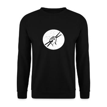 Percussioniste instrument de musique de percussion - Sweat-shirt Unisexe - noir - Devant - Alina (178cm) & Michal (187cm)