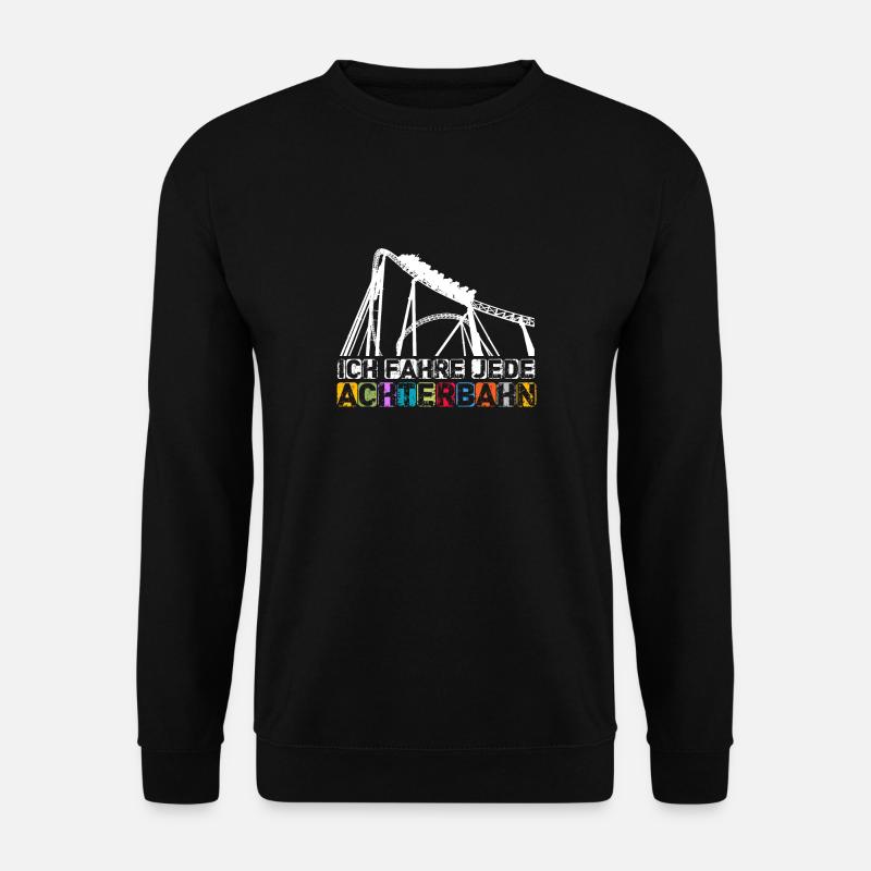 Achterbahn Lustig T-Shirt Geschenk Vergnügungspark - Unisex Pullover - Schwarz