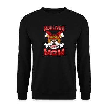 English Bulldog Mama Mother - Unisex Sweatshirt - black - Front - Alina (178cm) & Michal (187cm)