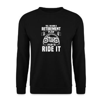 Cadeau de retraite moto chopper moto - Sweat-shirt Unisexe - noir - Devant - Alina (178cm) & Michal (187cm)