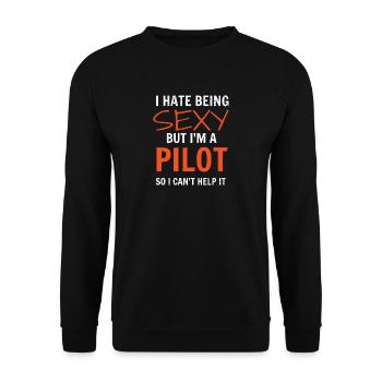 pilot - Unisex Sweatshirt - black - Front - Alina (178cm) & Michal (187cm)