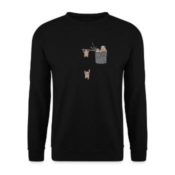 Funny sloths in the bag bag gift - Unisex Sweatshirt - black - Front - Alina (178cm) & Michal (187cm)
