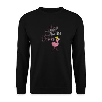 I am a Flamingo Gift Crown - Unisex Sweatshirt - black - Front - Alina (178cm) & Michal (187cm)