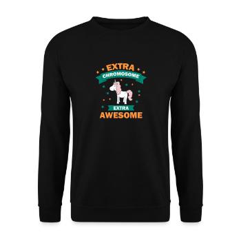 Unicorn Unicorn Glitter Rainbow Extra Chromosome - Unisex Sweatshirt - black - Front - Alina (178cm) & Michal (187cm)