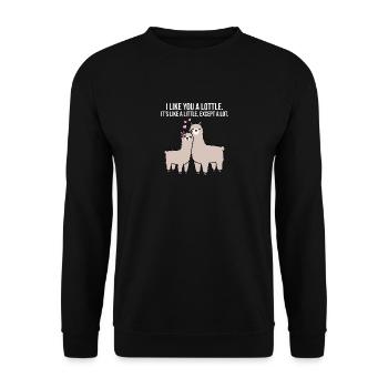 Je vous aime un cadeau d'amant couple lottle alpaga - Sweat-shirt Unisexe - noir - Devant - Alina (178cm) & Michal (187cm)