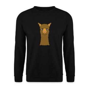 Lama - Sweat-shirt Unisexe - noir - Devant - Alina (178cm) & Michal (187cm)