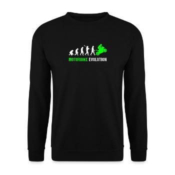 Motorbike Evolution Bike Gift - Unisex Sweatshirt - black - Front - Alina (178cm) & Michal (187cm)