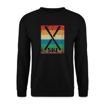 Ski Hiver Montagnes Après Ski - Sweat-shirt Unisexe - noir - Devant - Alina (178cm) & Michal (187cm)