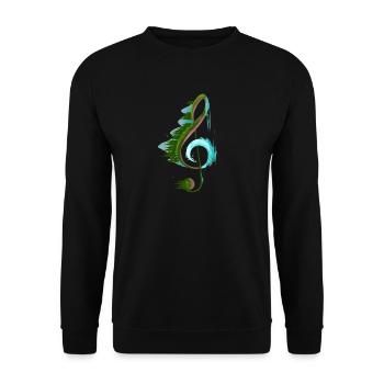 Clef Design Music Gift Guitar Flute - Unisex Sweatshirt - black - Front - Alina (178cm) & Michal (187cm)