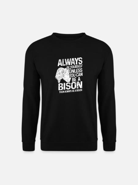 Bison Tier - Unisex Pullover - Schwarz