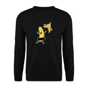 Striptease Banana | Bananas Humor Gift Party - Unisex Sweatshirt - black - Front - Alina (178cm) & Michal (187cm)
