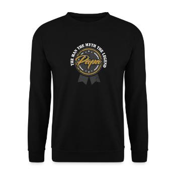 Der Mann Der Mythos Die Legende Papa | Vater - Unisex Pullover - Schwarz - Vorne - Alina (178cm) & Michal (187cm)