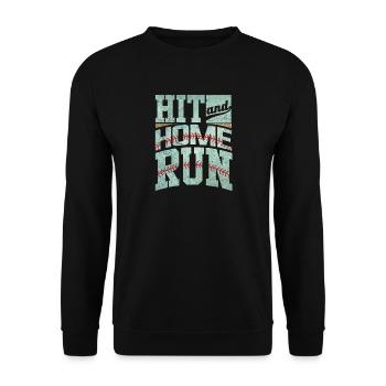 Baseball hit home - Unisex Sweatshirt - black - Front - Alina (178cm) & Michal (187cm)
