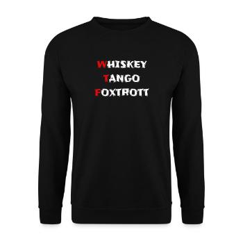whiskey tango foxtrott wtf - Unisex Pullover - Schwarz - Vorne - Alina (178cm) & Michal (187cm)