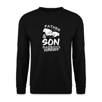 Père et fils vilain - Sweat-shirt Unisexe - noir - Devant - Alina (178cm) & Michal (187cm)