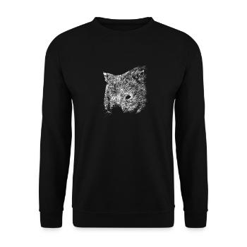 Wombat Zeichnung - Unisex Pullover - Schwarz - Vorne - Alina (178cm) & Michal (187cm)
