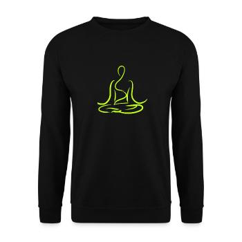 Meditation Yoga Innere Ruhe Buddha Namaste Askese - Unisex Pullover - Schwarz - Vorne - Alina (178cm) & Michal (187cm)