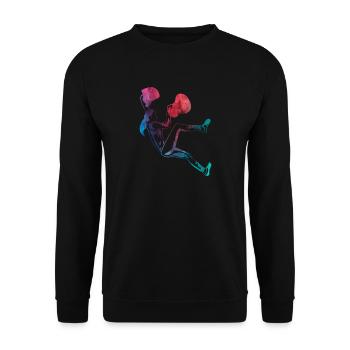 Tshirt d'escalade, bloc, hommes femmes enfants - Sweat-shirt Unisexe - noir - Devant - Alina (178cm) & Michal (187cm)