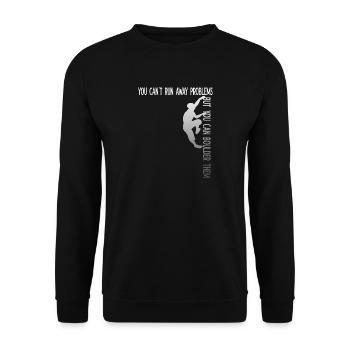 Bouldern, Kletter-Tshirt, Männer Frauen Kinder - Unisex Pullover - Schwarz - Vorne - Alina (178cm) & Michal (187cm)