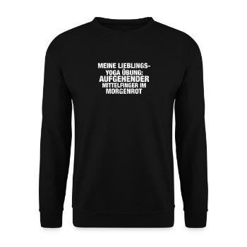 Lustiges Yoga Shirt - Unisex Pullover - Schwarz - Vorne - Alina (178cm) & Michal (187cm)
