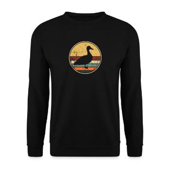 Duck Vintage Retro Distressed Look Ducks Poultry - Unisex Sweatshirt - black - Front - Alina (178cm) & Michal (187cm)