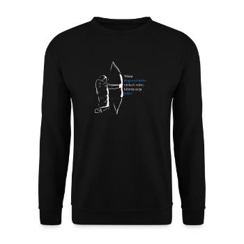 Arrow bow archery target funny saying - Unisex Sweatshirt - black - Front - Alina (178cm) & Michal (187cm)