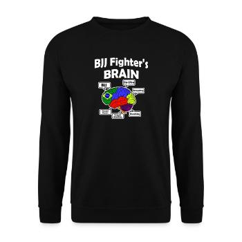 bjj brazilian jiu jitsu wrestle bottom gift brain - Unisex Sweatshirt - black - Front - Alina (178cm) & Michal (187cm)