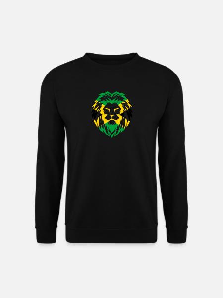 Jamaica Löwe Rastafari Fahne Geschenk Reggae Musik - Unisex Pullover - Schwarz