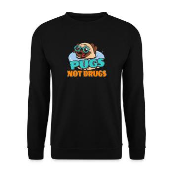 Pugs Not Drugs Pug Pugs Dog Gassi Gift - Unisex Sweatshirt - black - Front - Alina (178cm) & Michal (187cm)