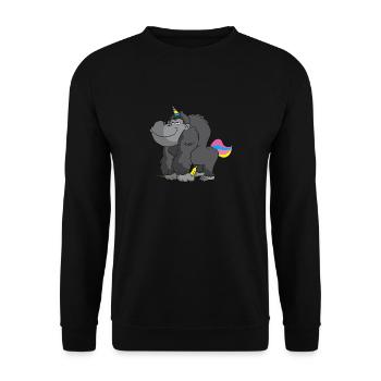 Gorille licorne banane Baguette magique Cadeau - Sweat-shirt Unisexe - noir - Devant - Alina (178cm) & Michal (187cm)