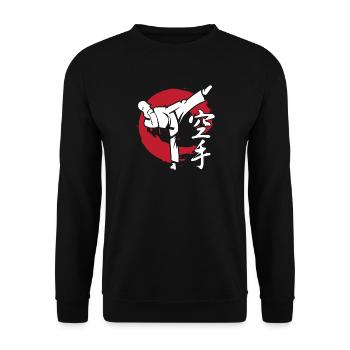 symbole de karaté coup de pied cadeau de sport - Sweat-shirt Unisexe - noir - Devant - Alina (178cm) & Michal (187cm)