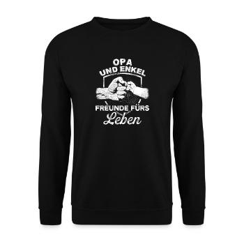Grandpa and Grandchildren Grandchildren Gift Friends Pride - Unisex Sweatshirt - black - Front - Alina (178cm) & Michal (187cm)