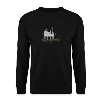 Drilling platform - oil rig - Unisex Sweatshirt - black - Front - Alina (178cm) & Michal (187cm)