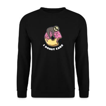 Sloth Donut I Donut Care Comic Funny Gift - Unisex Sweatshirt - black - Front - Alina (178cm) & Michal (187cm)