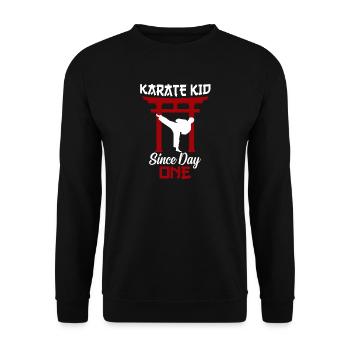 Karate Kid Fighter Gift - Unisex Sweatshirt - black - Front - Alina (178cm) & Michal (187cm)