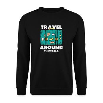 Voyage voyageur du monde - Sweat-shirt Unisexe - noir - Devant - Alina (178cm) & Michal (187cm)