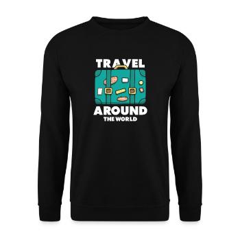 Reise Weltreisender Explorer - Unisex Pullover - Schwarz - Vorne - Alina (178cm) & Michal (187cm)