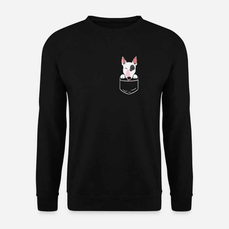 Bullterrier Hund Lustig Tasche Pocket Geschenk - Unisex Pullover - Schwarz